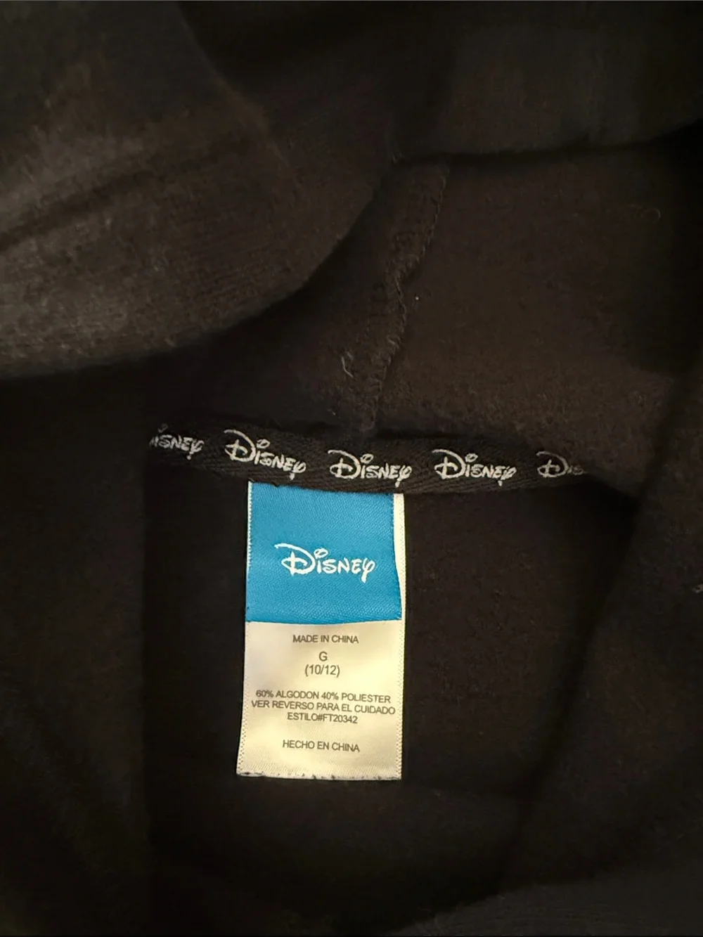 Disney Mickey Mouse Black Hoodie size 10-12